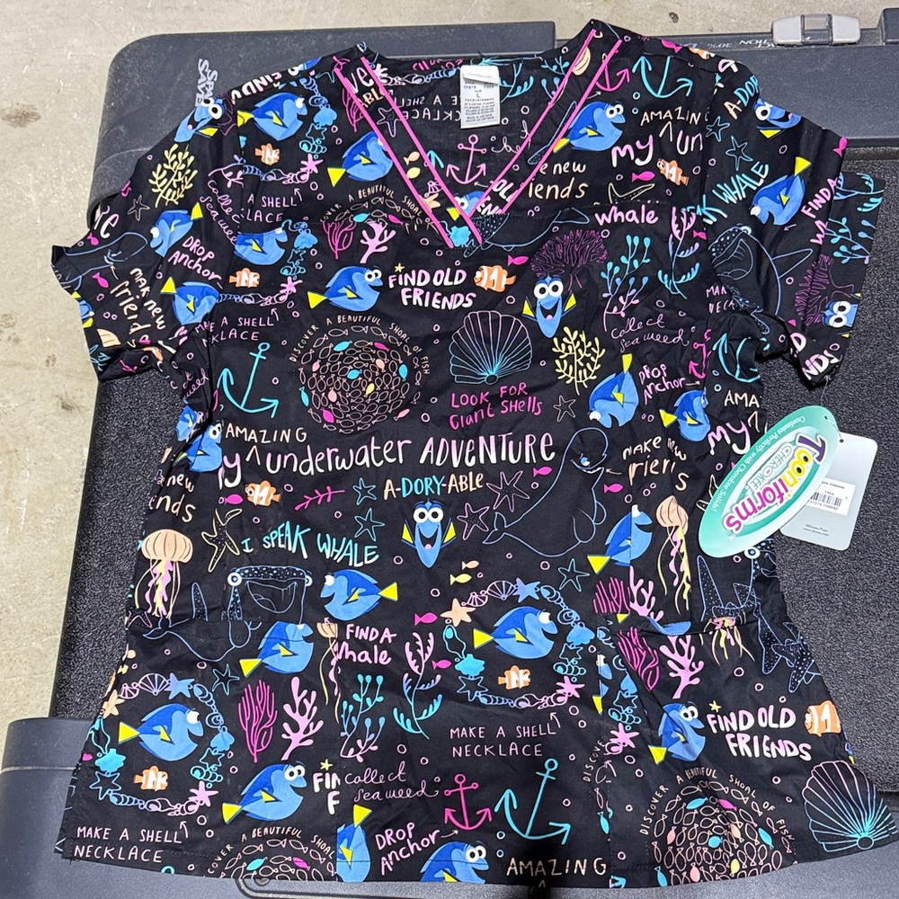 Colorful Underwater Adventure Scrub Top
